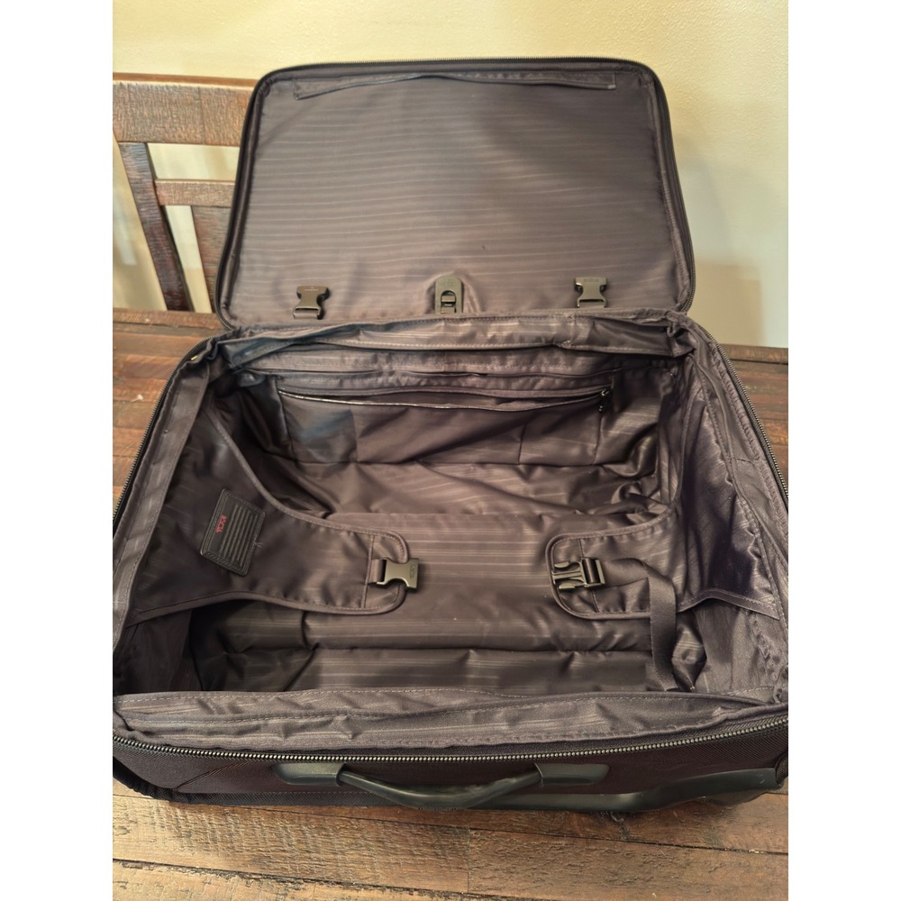 Tumi Alpha Black Ballistic Nylon 2-Wheeled Rolling Carry-On Suitcase Luggage - Picture 6 of 9